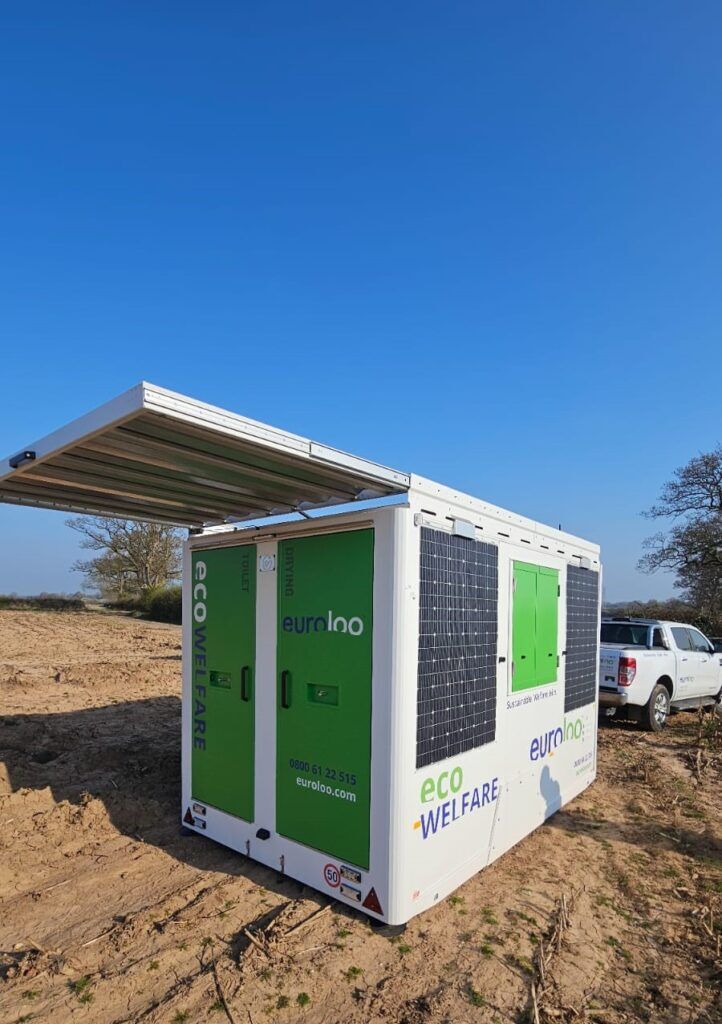 euroloo ecowelfare unit at wind farm construction site