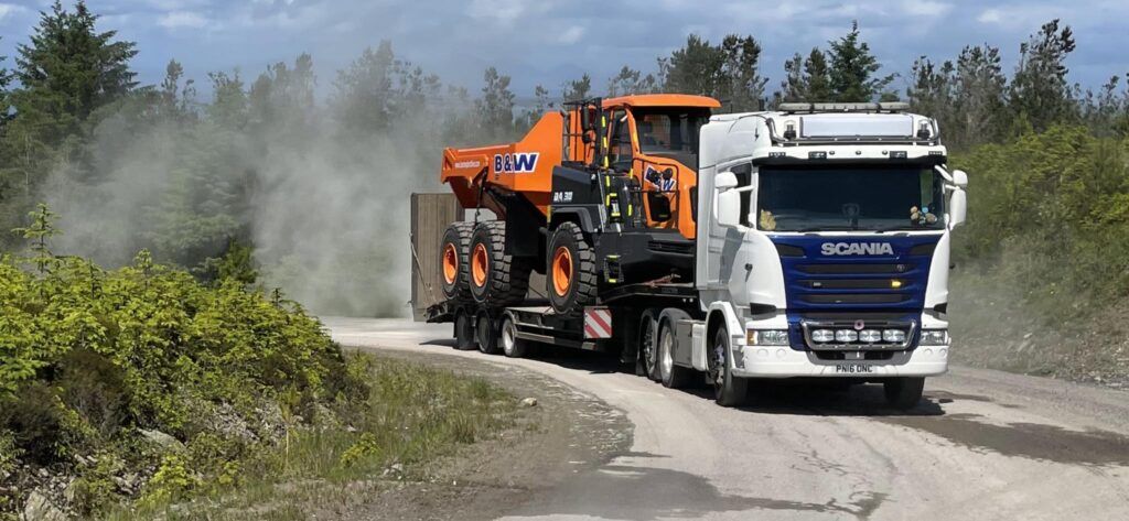 Raby Contract Services lorry driving through