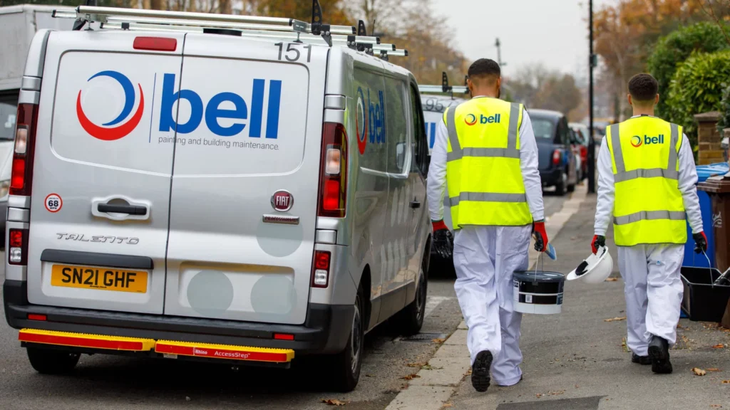 Bell Group workers going to their van